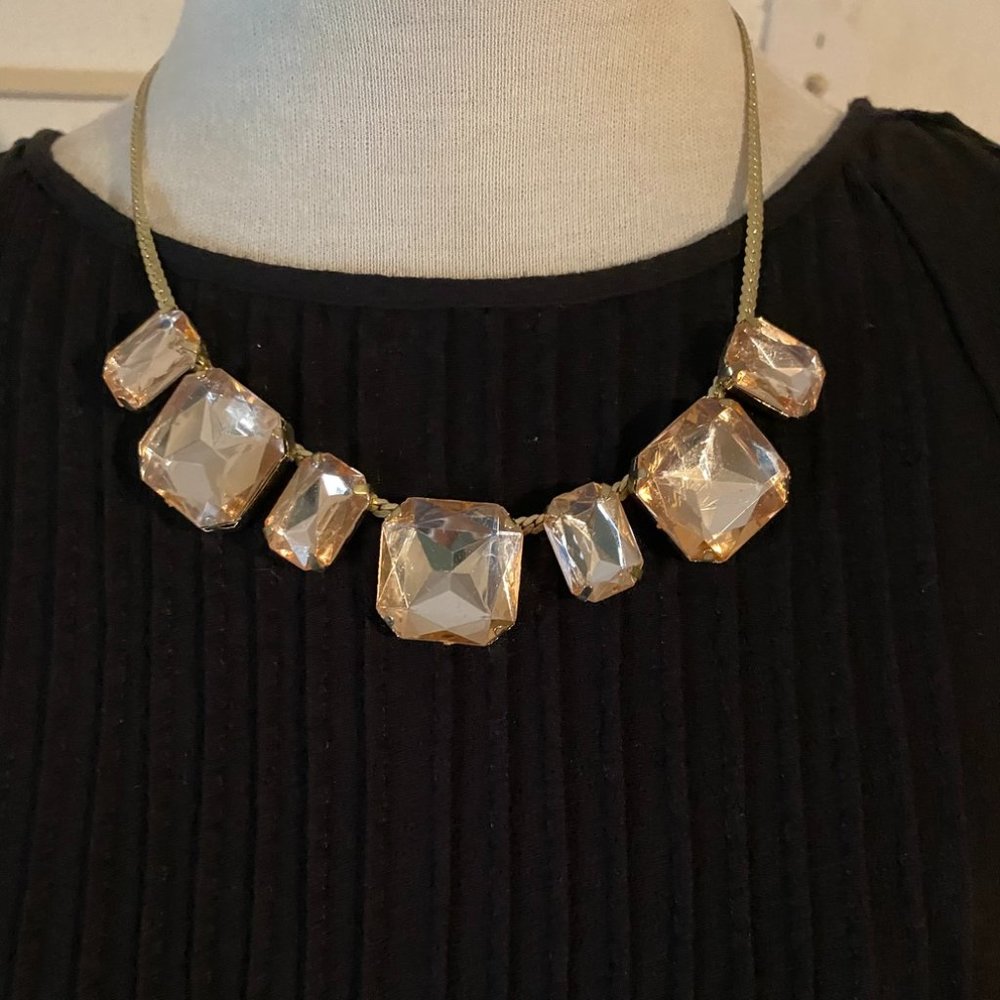 Faux Topaz Jeweled Necklace
